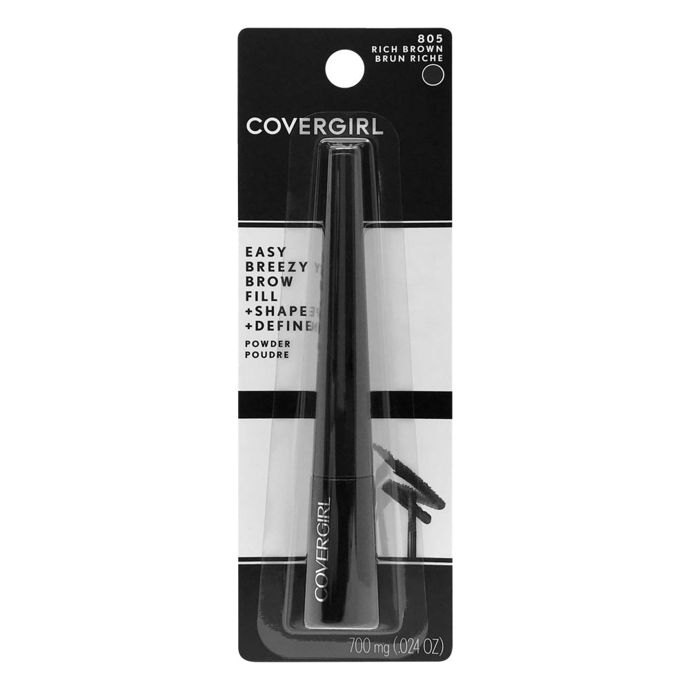 slide 1 of 9, Covergirl Easy Breezy Brow Powder - 805 Rich Brown, 0.024 oz