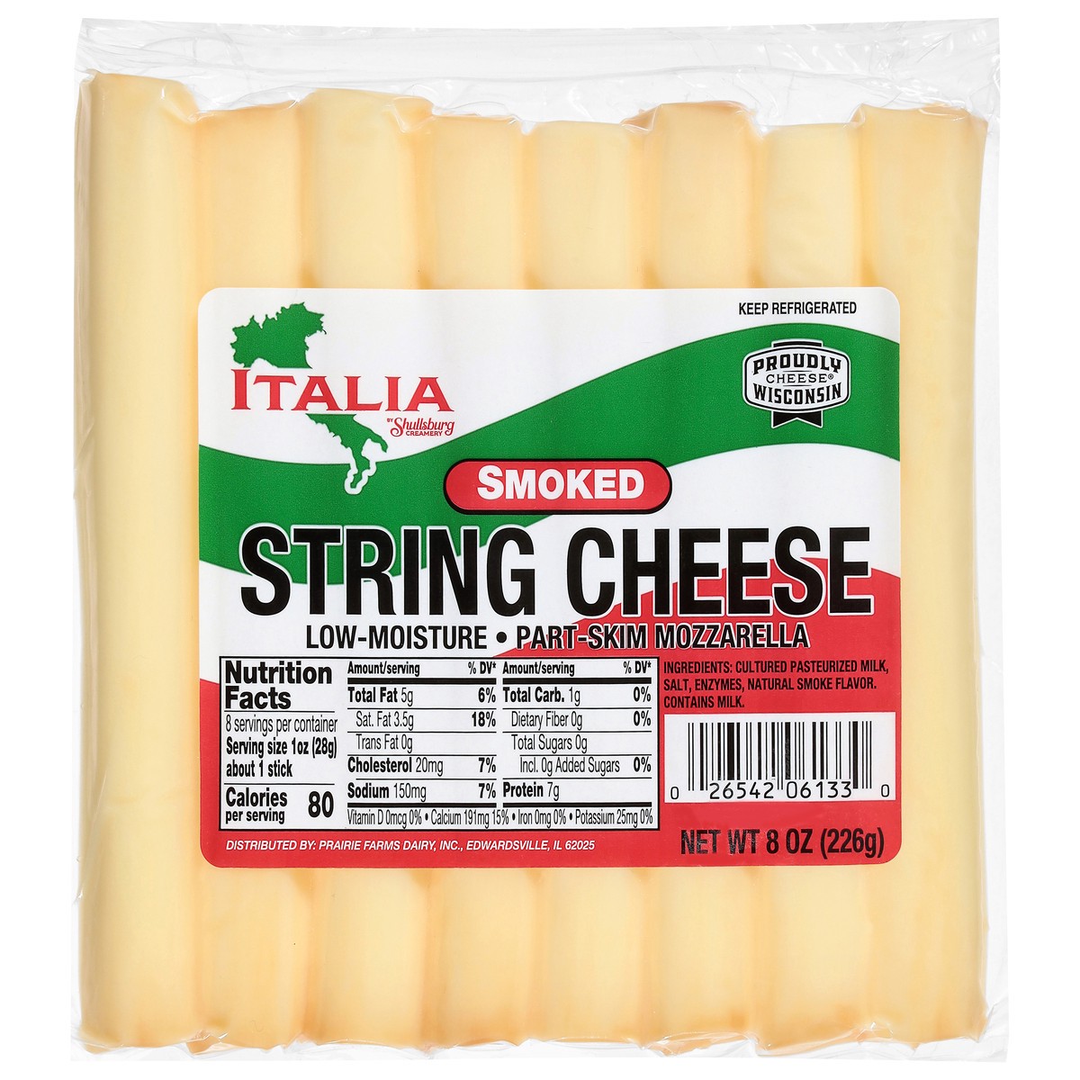 slide 1 of 4, Shullsburg Italia Smoked Natural Wisconsin String Cheese, 8 oz