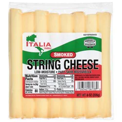 Shullsburg Creamery Low-Moisture Part-Skim Smoked Mozzarella String Cheese 8 oz