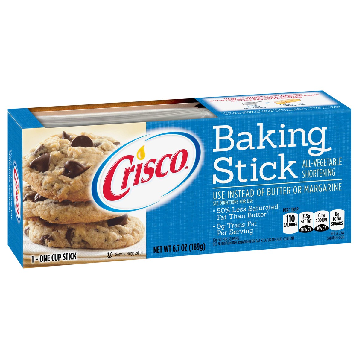 slide 8 of 12, Crisco All-Vegetable Shortening Stick 6.7 oz, 6.7 oz