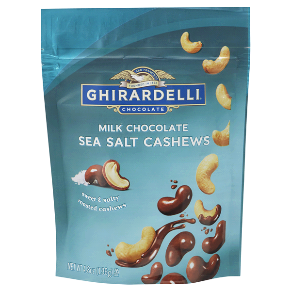 slide 1 of 6, Ghirardelli Milk Chocolate Sea Salt Cashew, 4.8 oz