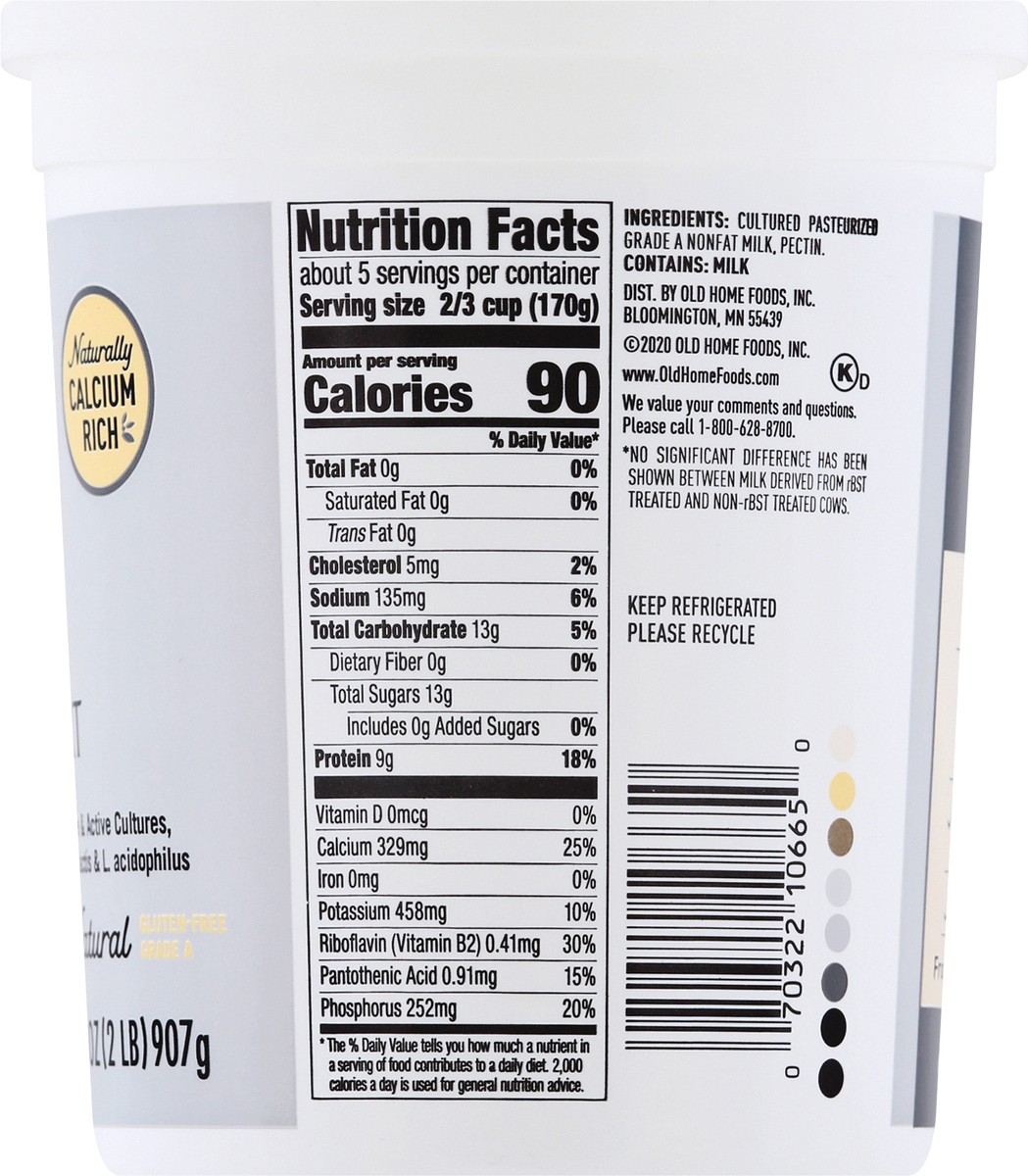 slide 11 of 13, Old Home Plain Non Fat Yogurt, 32 oz