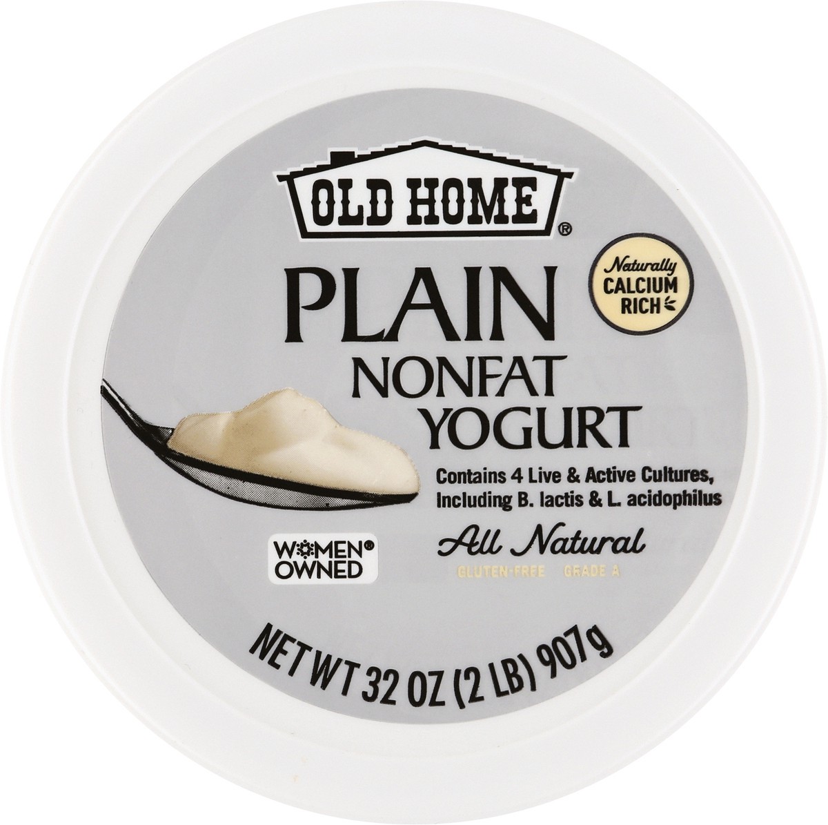 slide 2 of 13, Old Home Plain Non Fat Yogurt, 32 oz