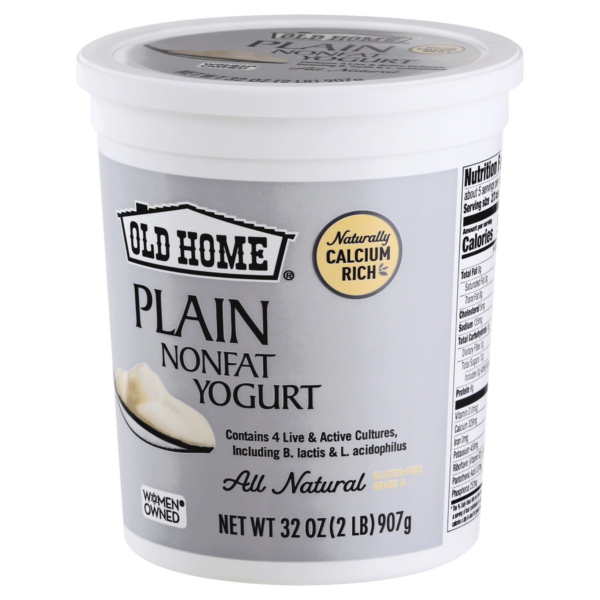 slide 8 of 13, Old Home Plain Non Fat Yogurt, 32 oz