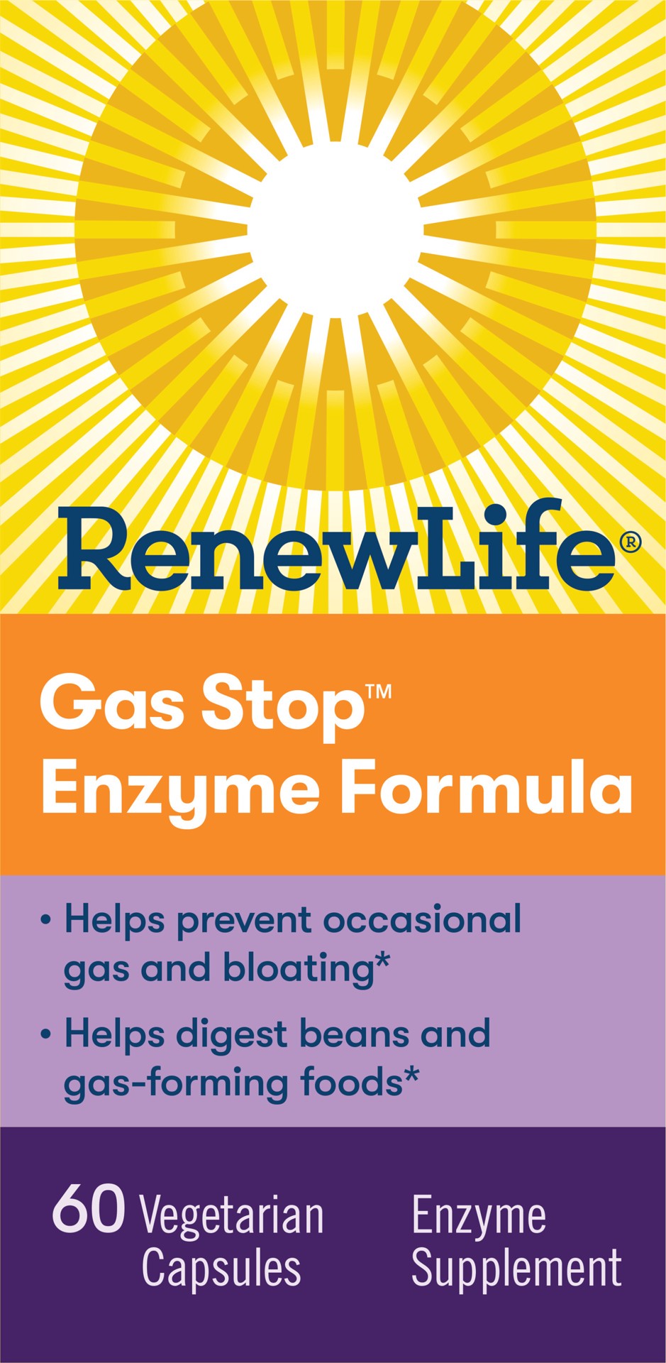 slide 1 of 5, Renew Life Adult Plant-Based Enzyme Supplement - Gas Stop™ Enzyme Formula, Dariy Free - 60 Vegetarian Capsules, 60 ct