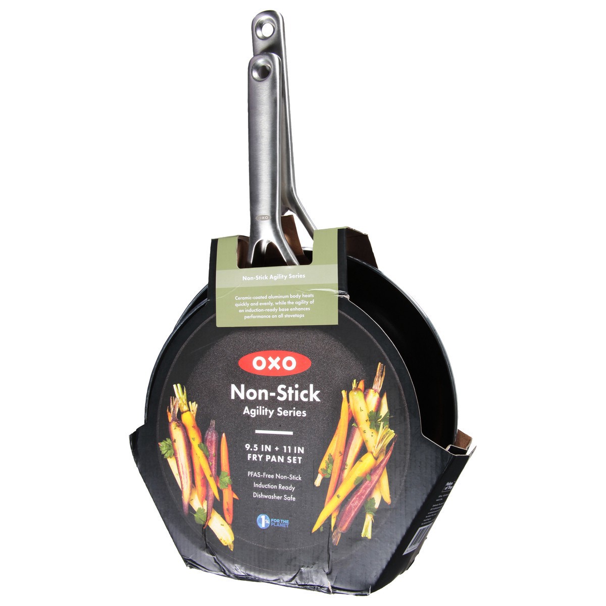 slide 8 of 10, Oxo Black & Silver Agility Pan 9.5 &11In, 2 ct