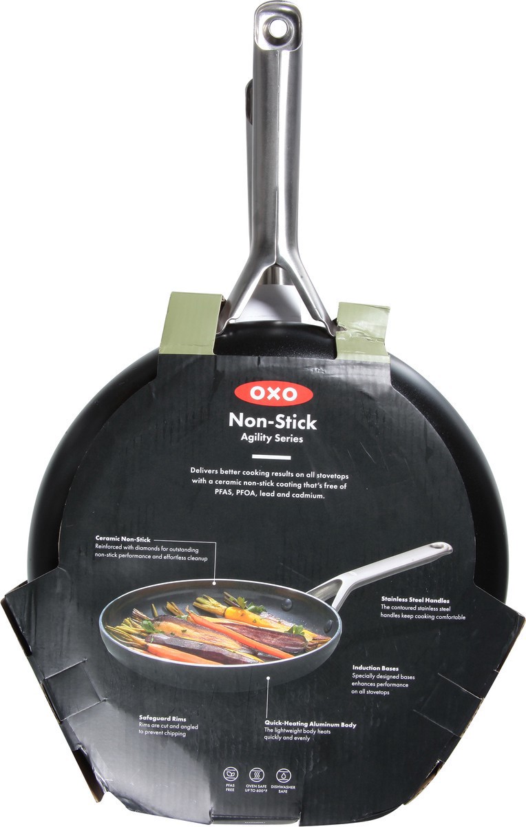 slide 6 of 10, Oxo Black & Silver Agility Pan 9.5 &11In, 2 ct