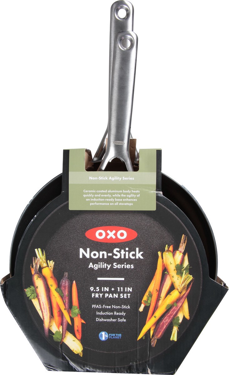 slide 10 of 10, Oxo Black & Silver Agility Pan 9.5 &11In, 2 ct