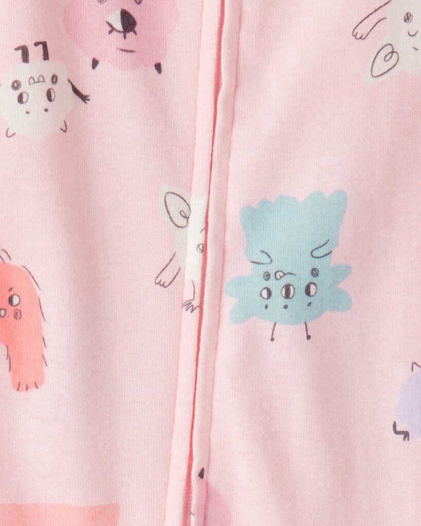 slide 2 of 2, Carter's Toddler Girl Monster 100% Cotton Snug Fit Footie 1-Piece Pajamas - Pink Pink 4T, 1 ct