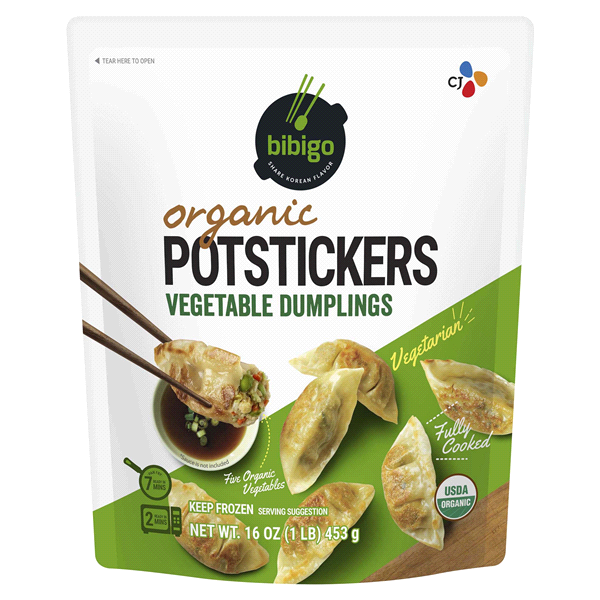 slide 1 of 1, Bibigo Organic Potstickers Vegetable Dumplings, 16 oz