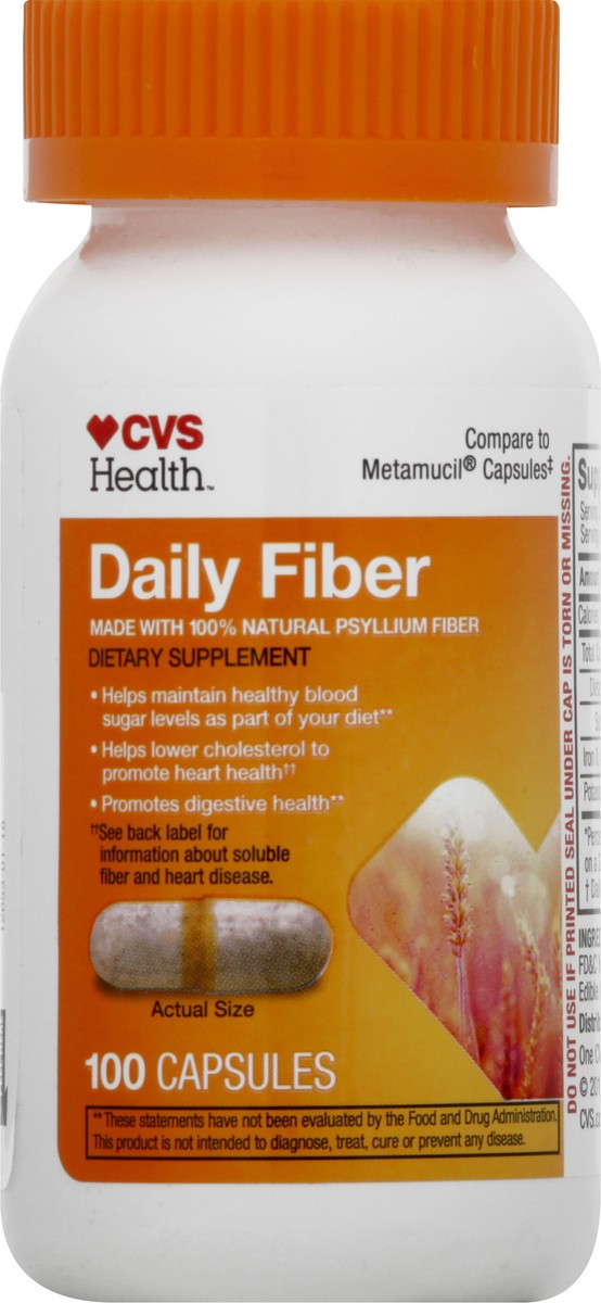 slide 3 of 10, CVS Health Natural Daily Fiber Capsules, 100 Ct, 1 ct