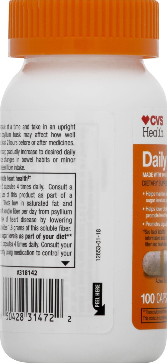slide 2 of 10, CVS Health Natural Daily Fiber Capsules, 100 Ct, 1 ct