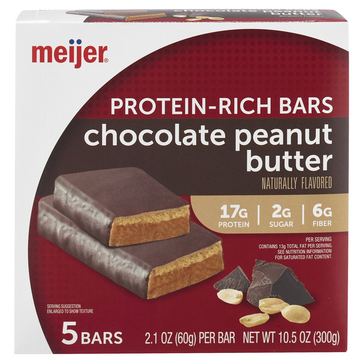 slide 1 of 6, Meijer Treat Bars, Chocolate Peanut Butter Bar, 5 ct