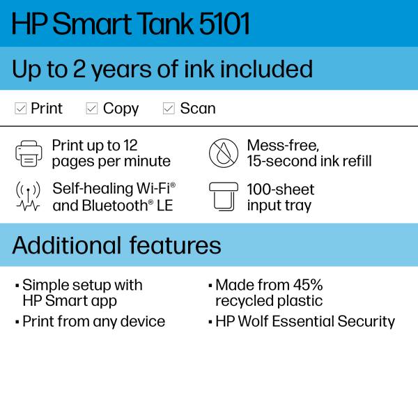 slide 7 of 10, Hp Smart Tank All-In-One Printer, 1 ct