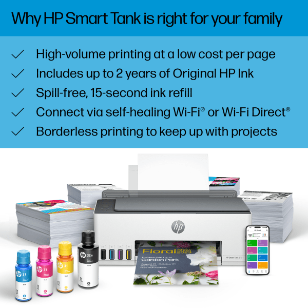slide 10 of 10, Hp Smart Tank All-In-One Printer, 1 ct