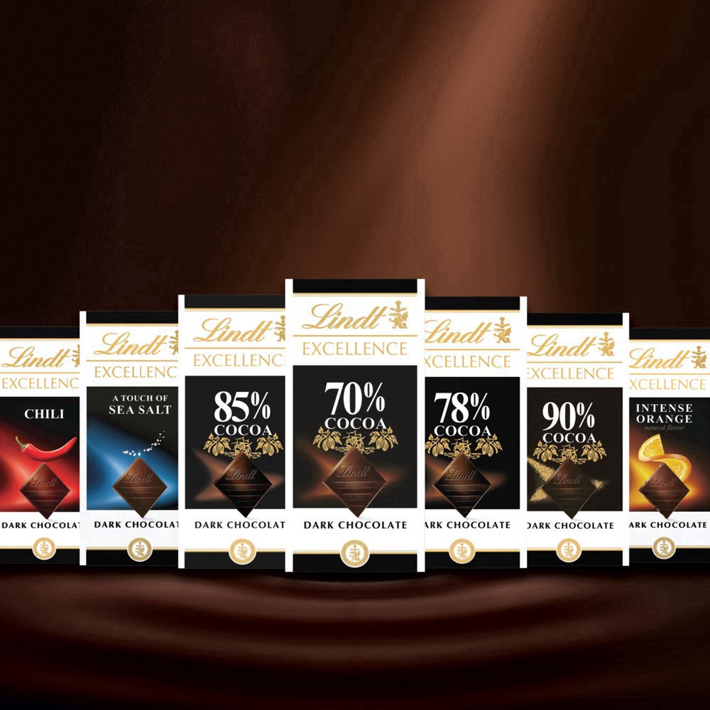 slide 4 of 36, Lindt Excellence 90% Cocoa Dark Chocolate 1 ea, 1 ct