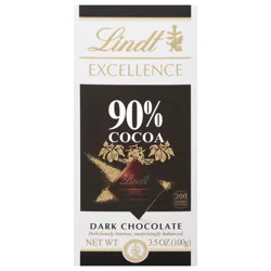 Lindt Excellence 90% Cocoa Dark Chocolate 3.5 oz