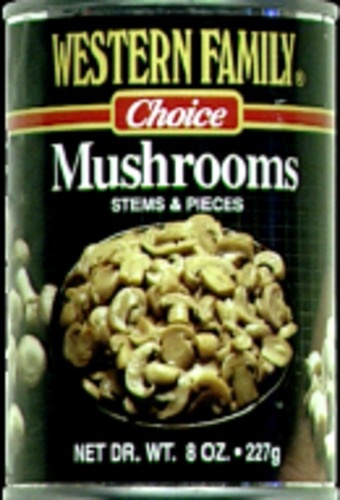 slide 1 of 1, Western Family Mushrooms Stems And Pieces, 8 oz