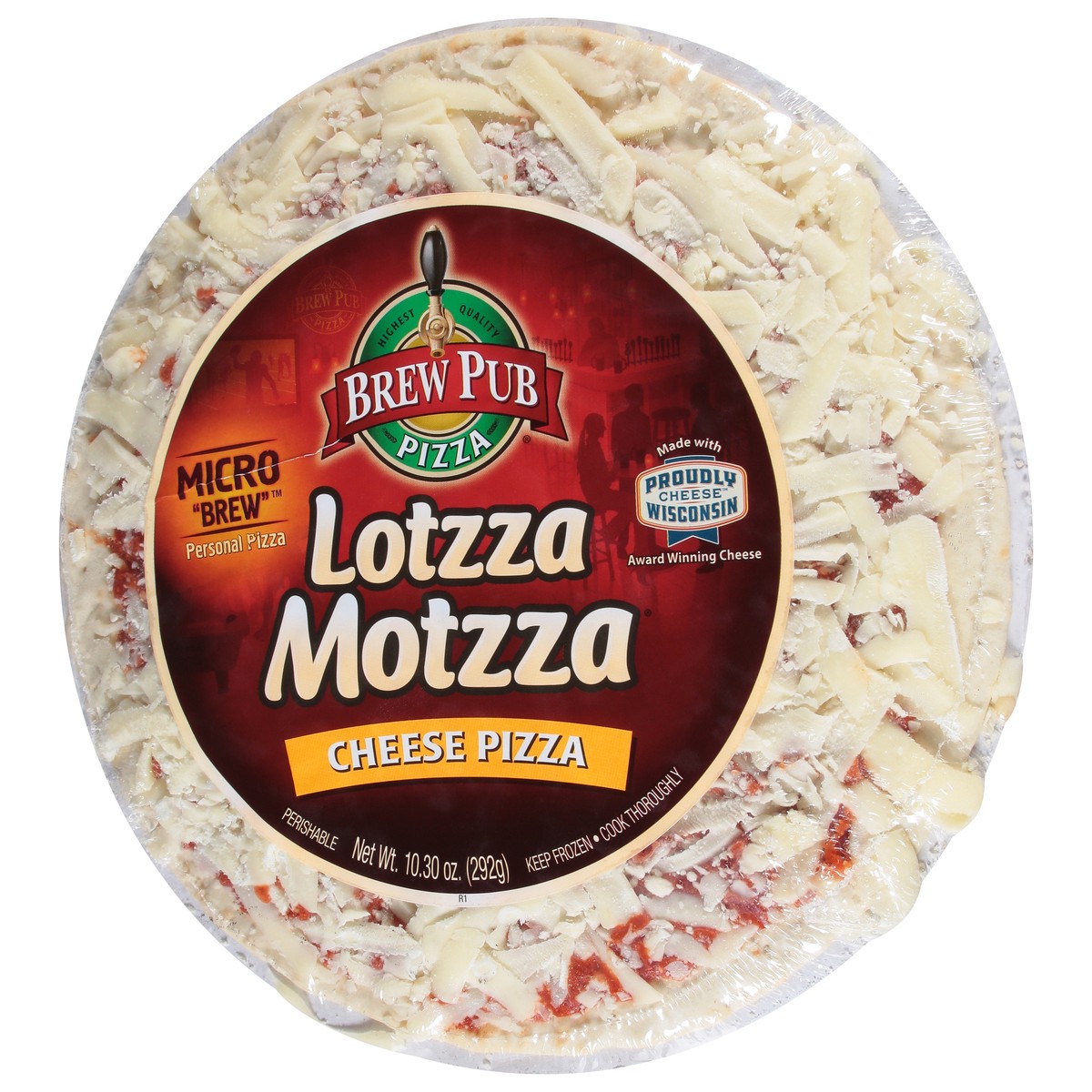 slide 12 of 13, Brew Pub Pizza Lotzza Motzza Cheese Pizza 10.30 oz, 10.3 oz
