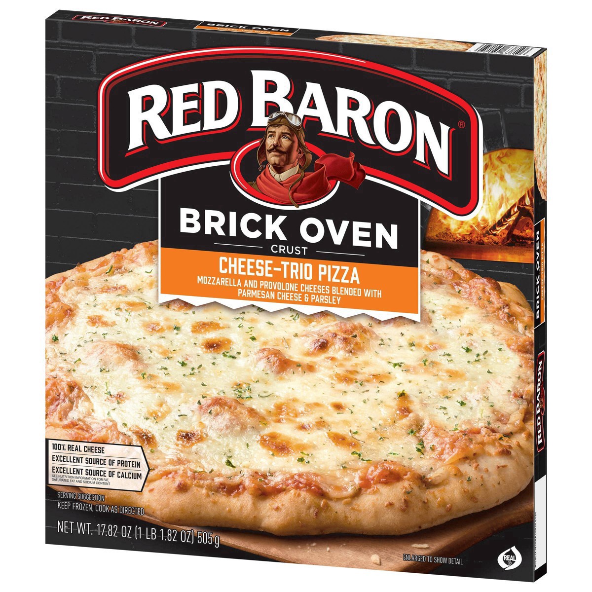 slide 58 of 66, Red Baron Brick Oven Crust Cheese-Trio Pizza 17.82 oz, 17.82 oz
