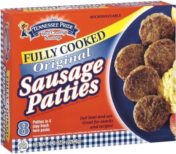 slide 1 of 1, Tennessee Pride Fully Cooked Original Patties Sausage, 8 ct; 8 oz