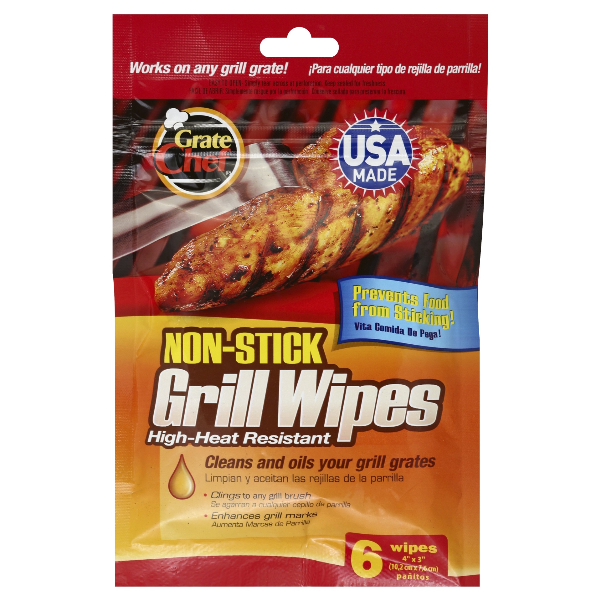 slide 1 of 6, Grate Chef Grill Wipes, 6 ct