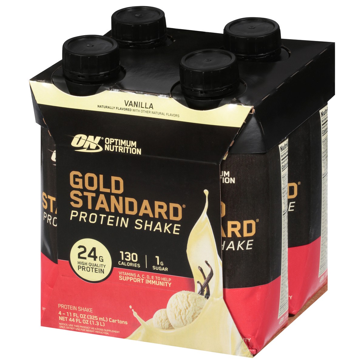 slide 5 of 9, Optimum Nutrition Gold Standard Vanilla Protein Shake 4 - 11 fl oz Cartons, 4 ct