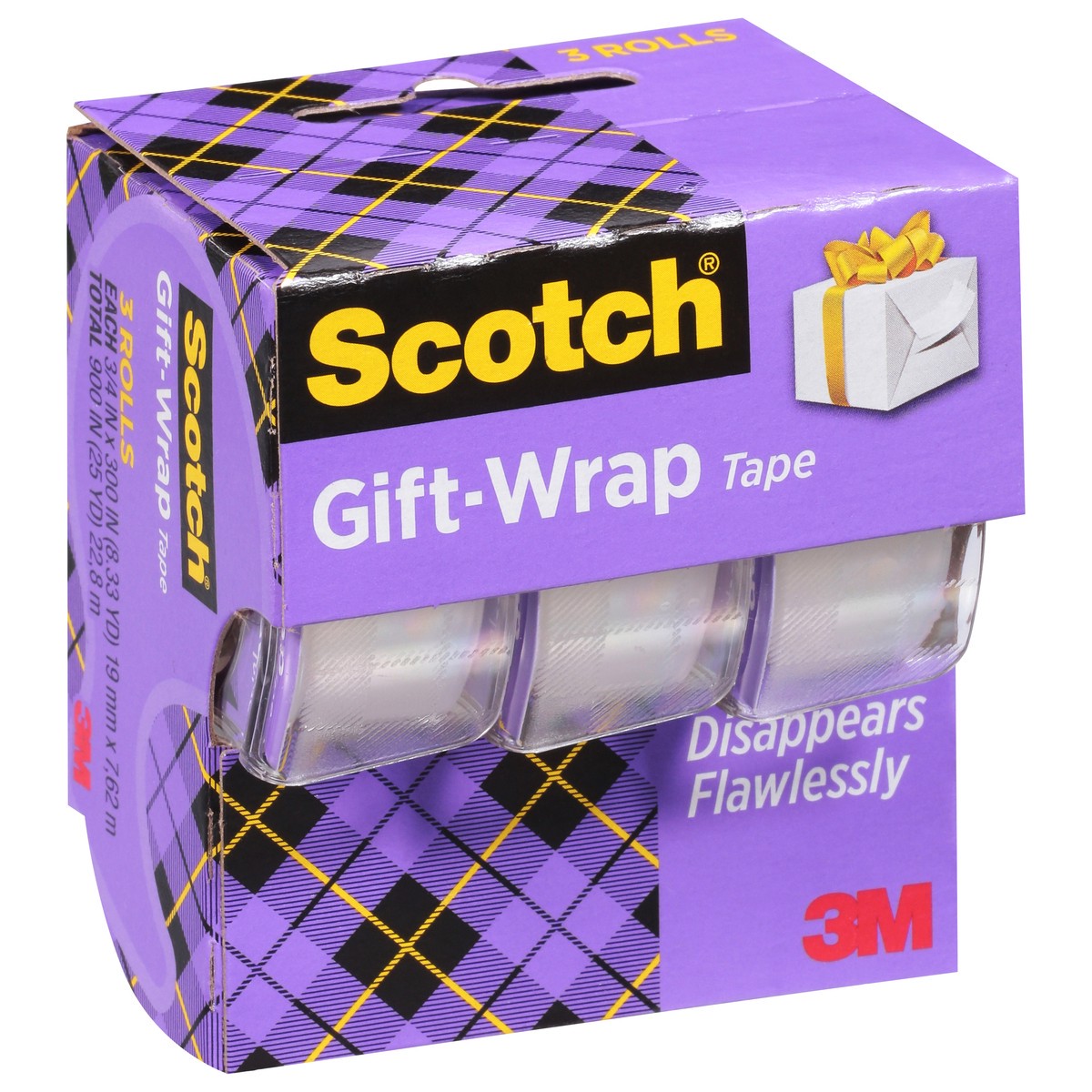 slide 7 of 9, Scotch Gift Wrap Tape , 3 ct