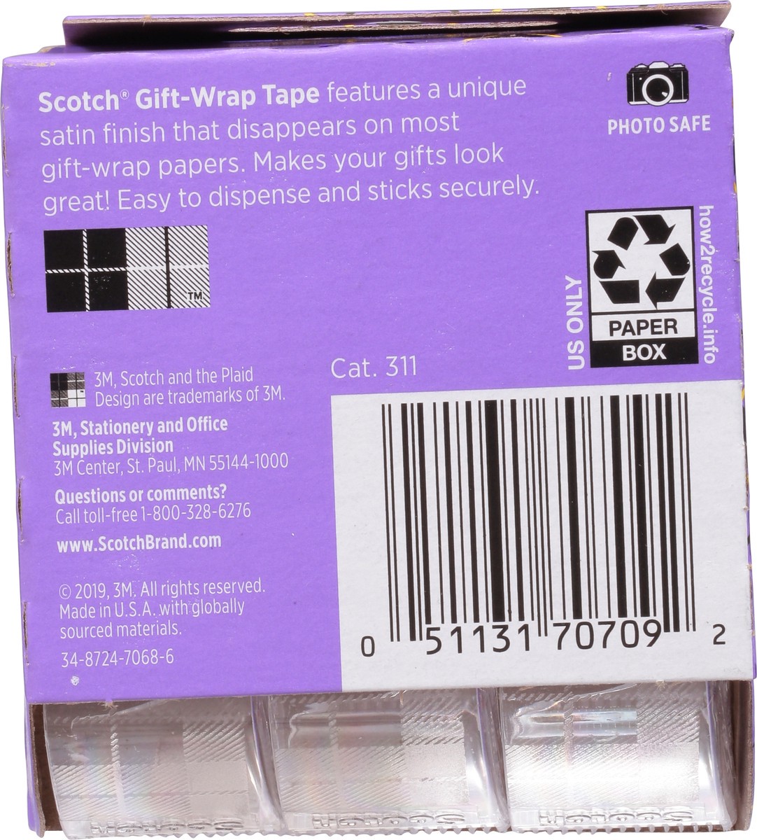 slide 9 of 9, Scotch Gift Wrap Tape , 3 ct