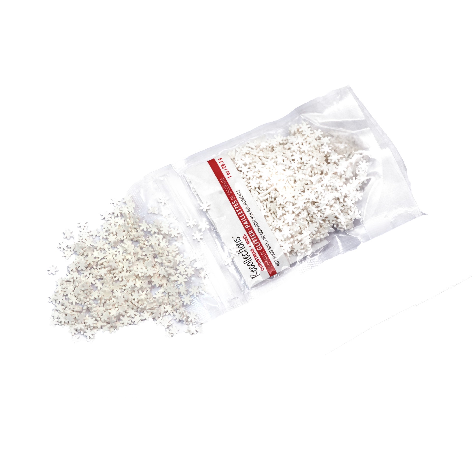 slide 3 of 3, 1oz. White Snowflake Specialty Glitter By Recollections, 1 oz