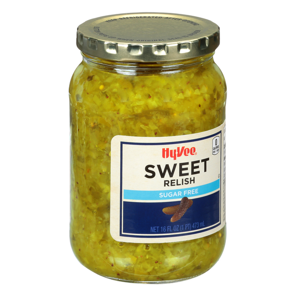 slide 1 of 1, Hy-Vee Relish, Sugar Free, Sweet, 16 oz