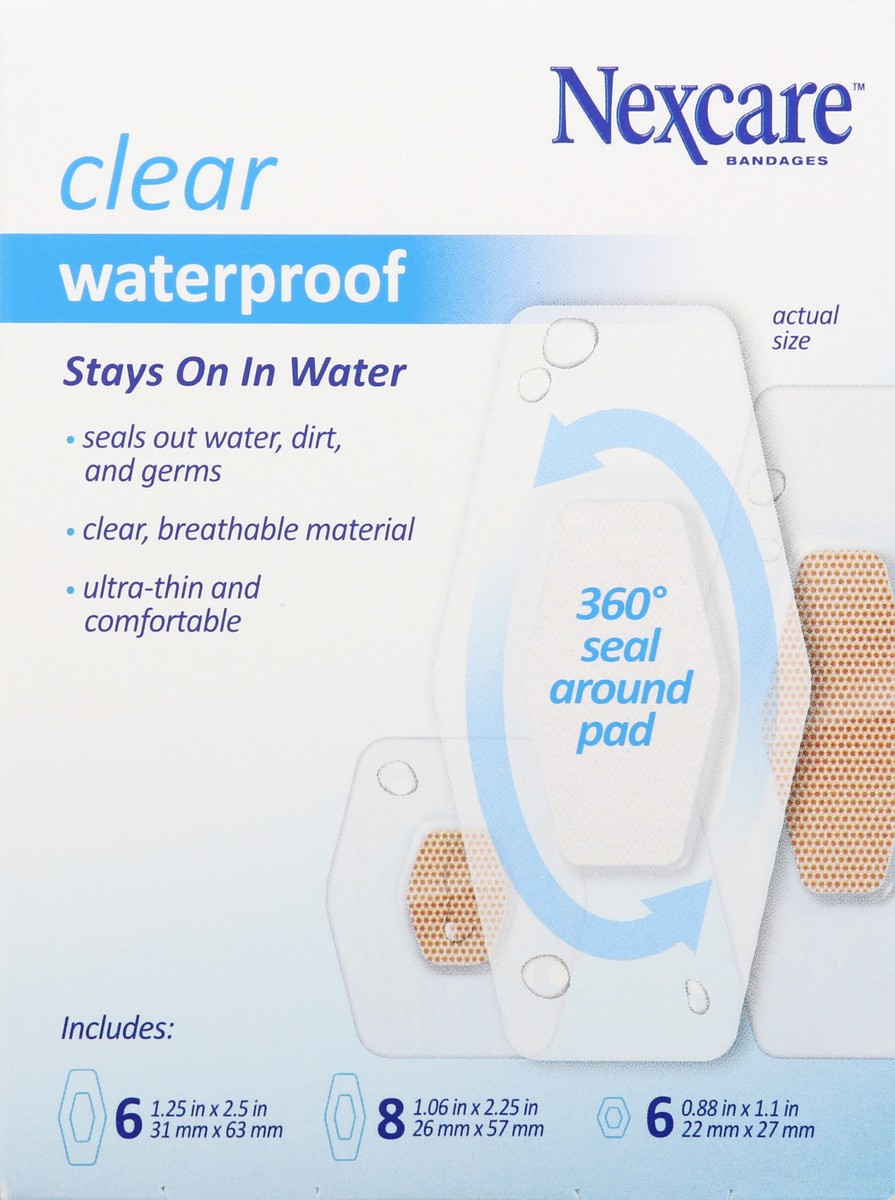 slide 5 of 7, Nexcare Clear Waterproof Bandages 20 ea, 20 ct