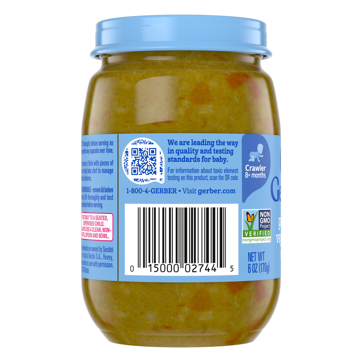 slide 5 of 13, Gerber Stage 3 Baby Food, Garden Veggies & Rice Jar, Baby Puree, Non-GMO, Puree Jars Glass, 6 oz