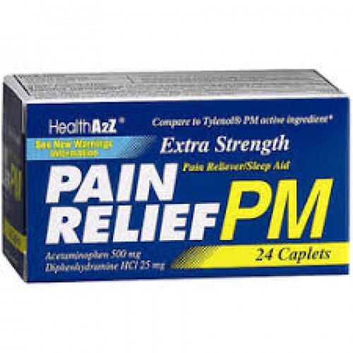 slide 1 of 1, Health A2Z Extra Strength Pain Relief Pm Tablets, 24 ct