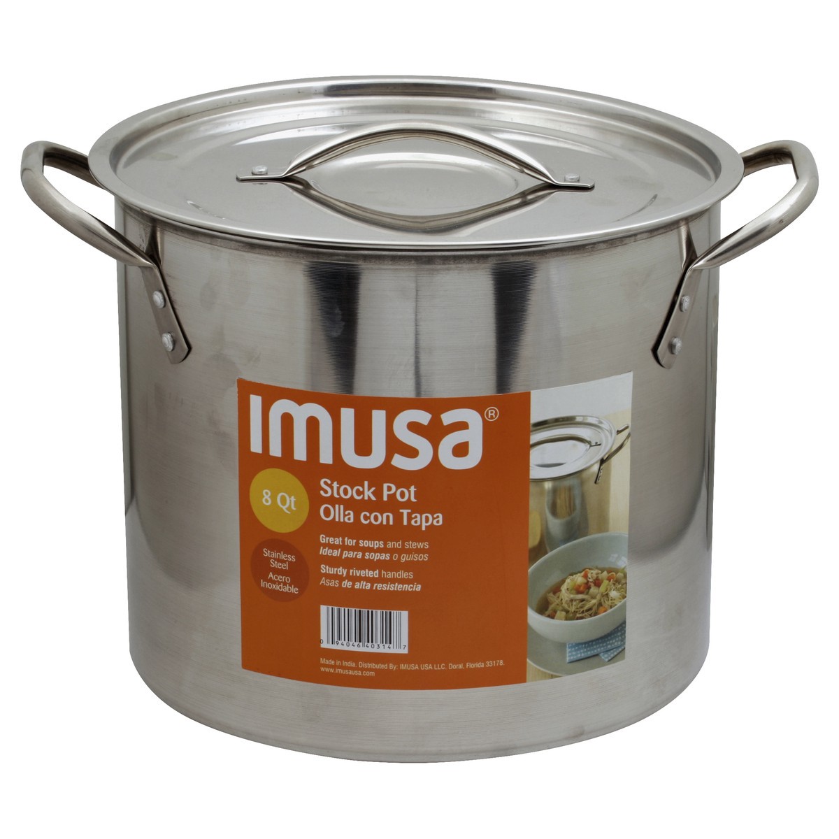 slide 3 of 4, Imusa Stainless Stock Pot 8Qt, 1 ct