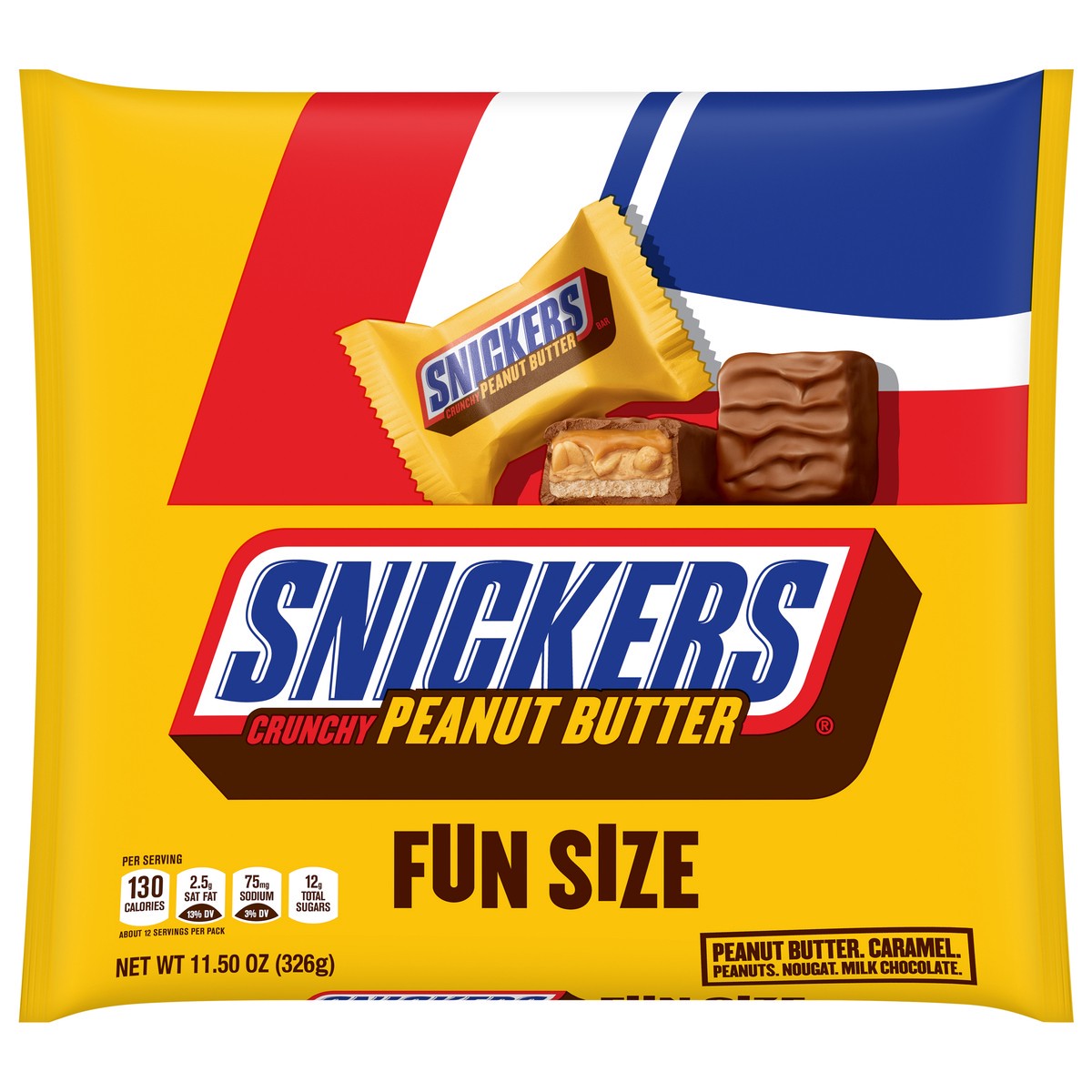 slide 1 of 8, SNICKERS Crunchy Peanut Butter Squared Fun Size Chocolate Candy Bars, 11.5oz, 11.5 oz