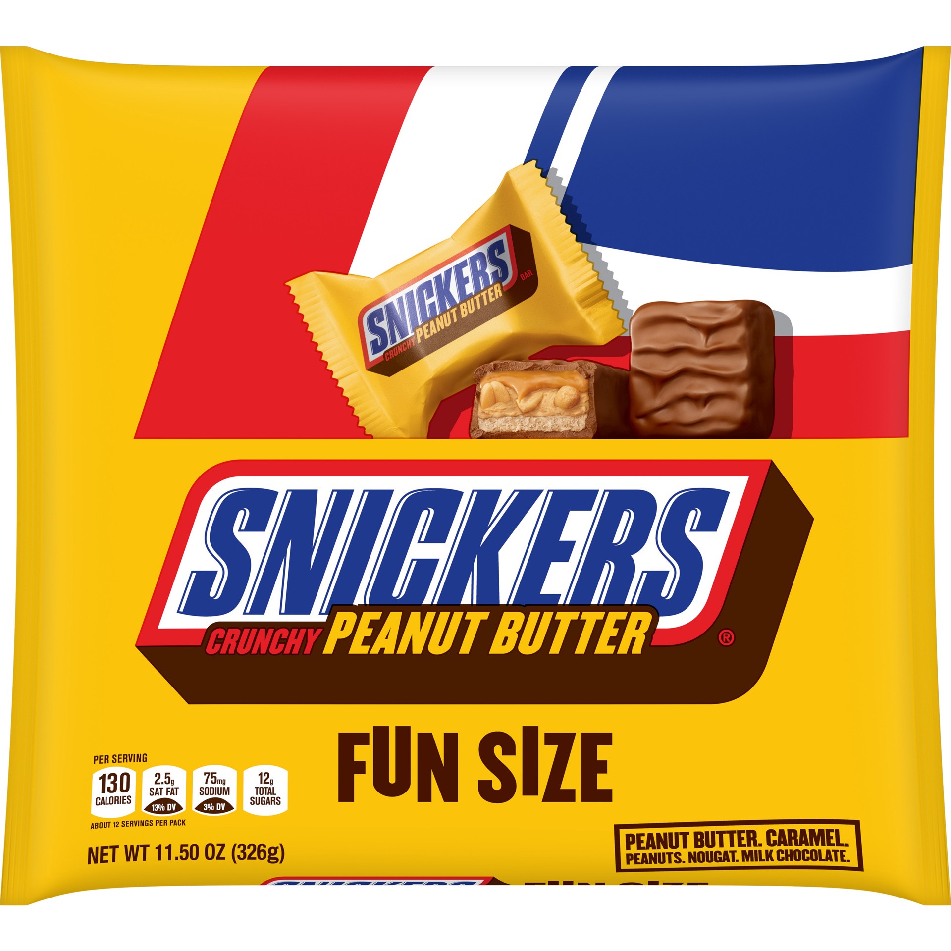 slide 1 of 8, SNICKERS Crunchy Peanut Butter Squared Fun Size Chocolate Candy Bars, 11.5oz, 11.5 oz