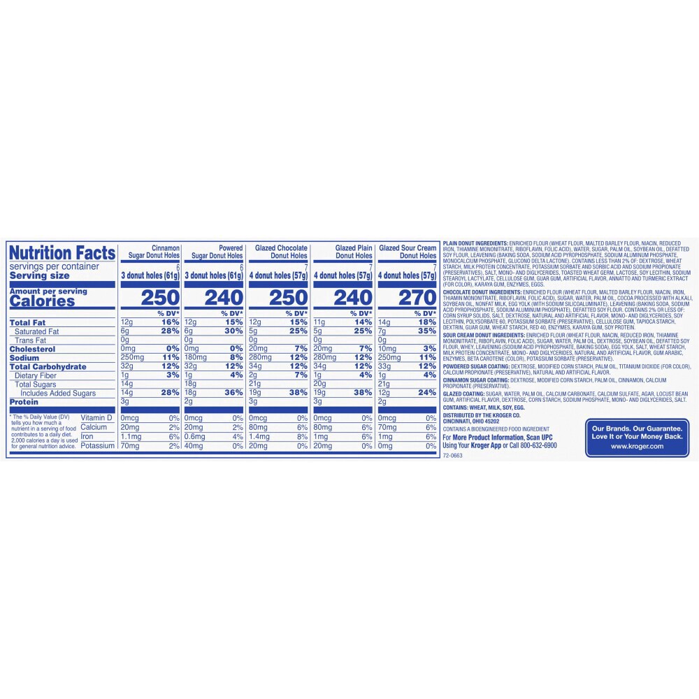 slide 3 of 3, Kroger Glazed Sour Cream Cake Donut Holes, 14 oz