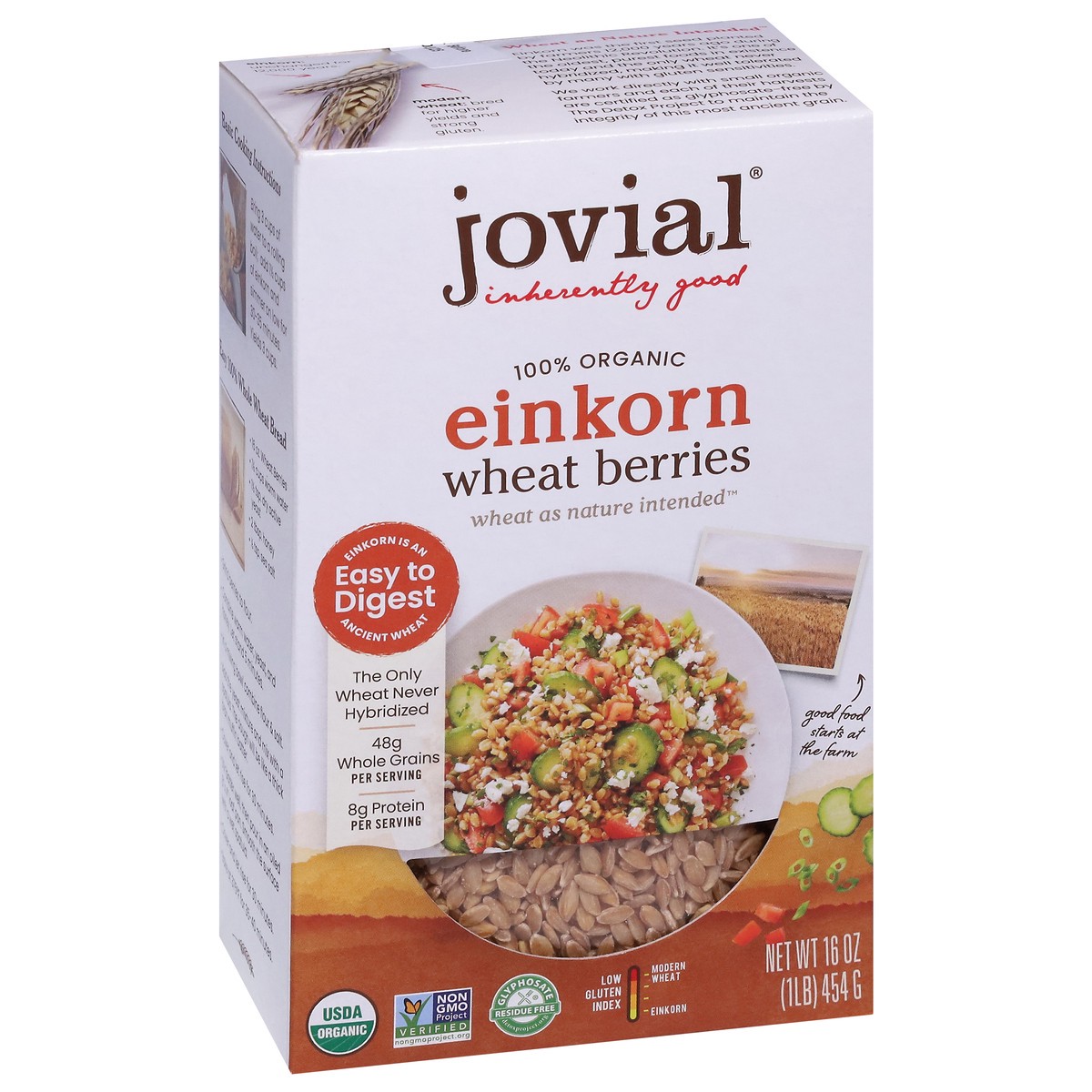 slide 2 of 9, Jovial 100% Organic Einkorn Wheat Berries, 16 oz