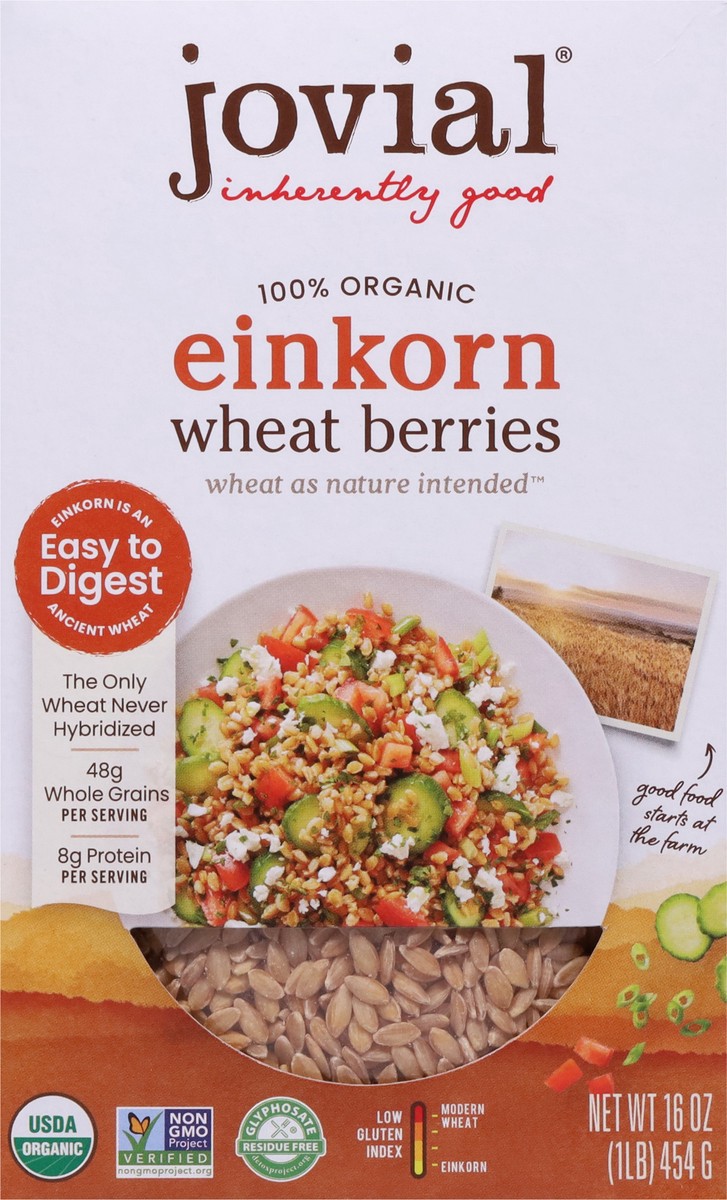 slide 6 of 9, Jovial 100% Organic Einkorn Wheat Berries, 16 oz