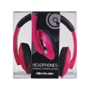 slide 1 of 1, Sound Logic Dynamic Stero Sound Headphones, Pink, 1 ct