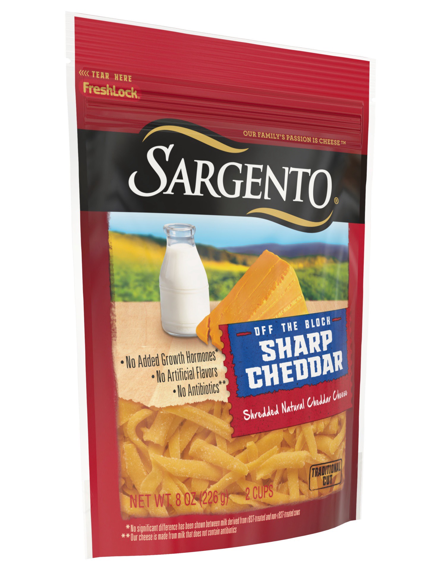 slide 5 of 6, Sargento Off The Block Traditional Cut Shredded Sharp Cheddar Cheese, 8 oz