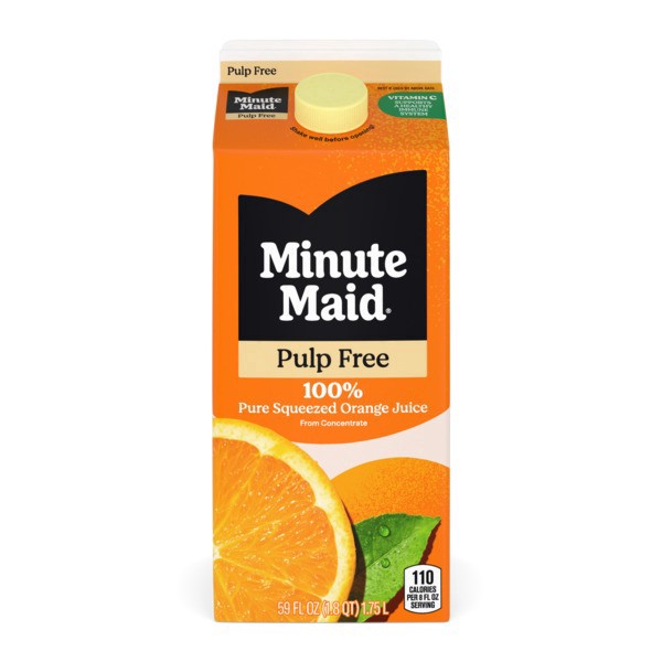 slide 1 of 1, Minute Maid Pulp Free Orange Juice 59 ounces, 59 fl oz