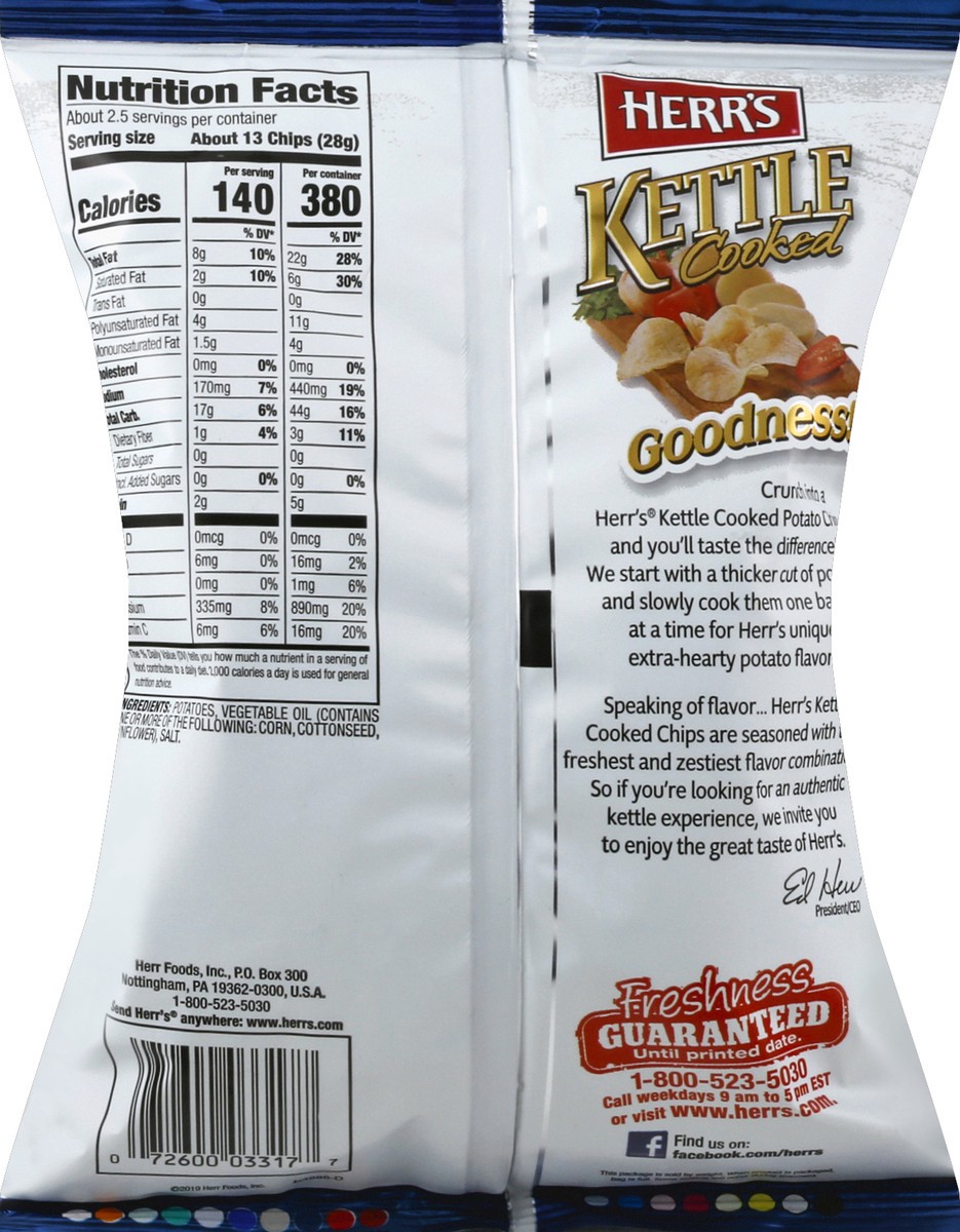 slide 6 of 6, Herr's Kettle Cooked Original Potato Chips, 2.625 oz