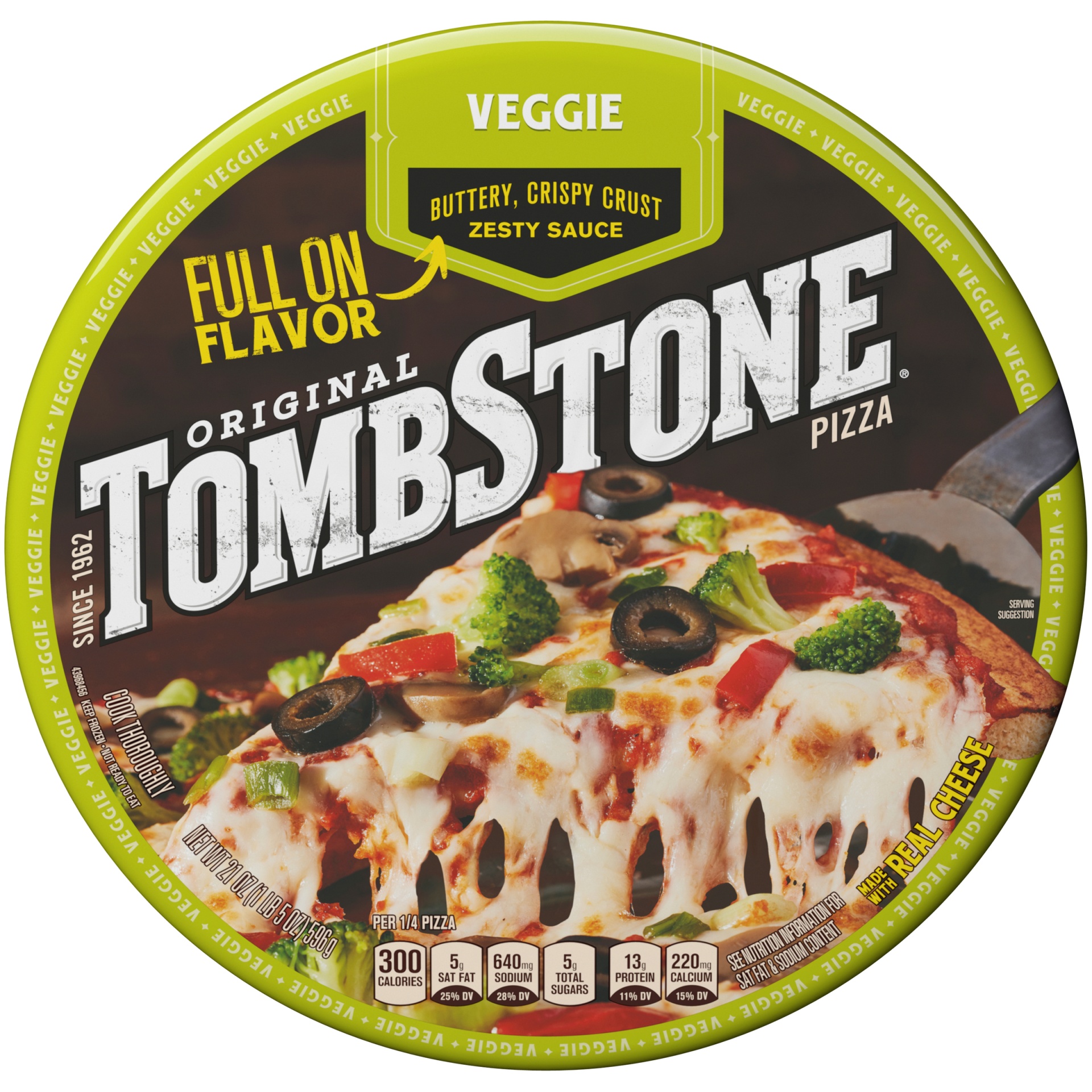 slide 2 of 4, Nestlé Tombstone Original Veggie Frozen Pizza 21 Oz. Pack, 1 ct