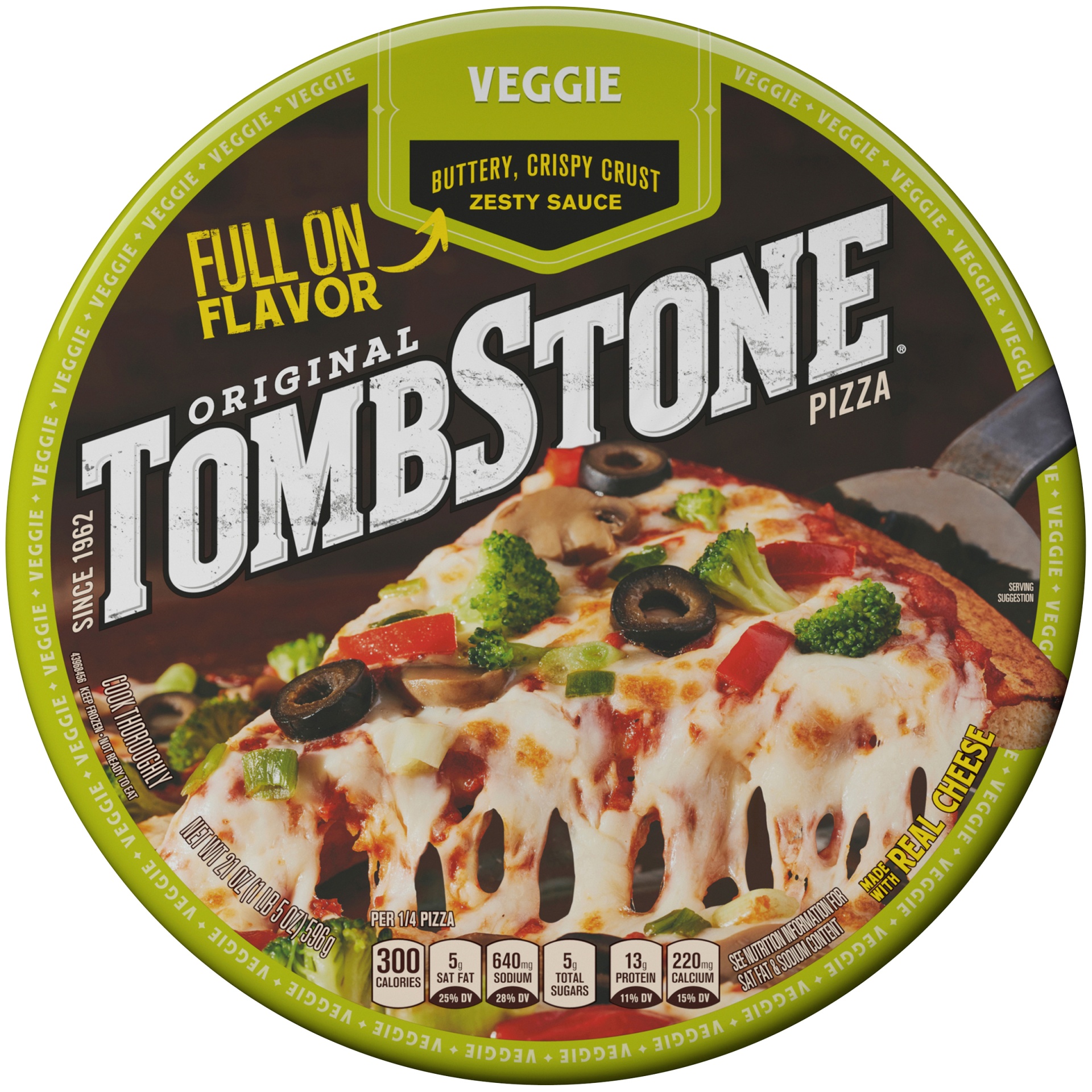 slide 1 of 4, Nestlé Tombstone Original Veggie Frozen Pizza 21 Oz. Pack, 1 ct