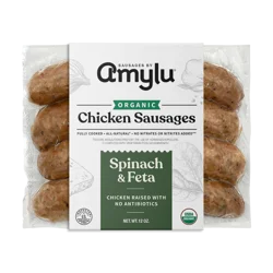 Amylu Foods Organic Spinach & Feta Chicken Sausages 12 oz