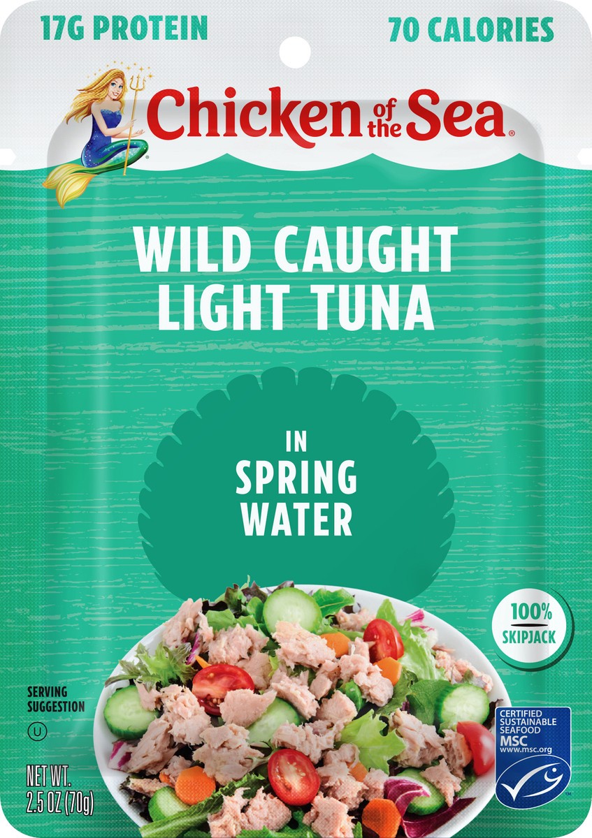 slide 2 of 8, Chicken of the Sea Wild Caught Light Tuna in Spring Water Packet 2.5 oz, 2.5 oz