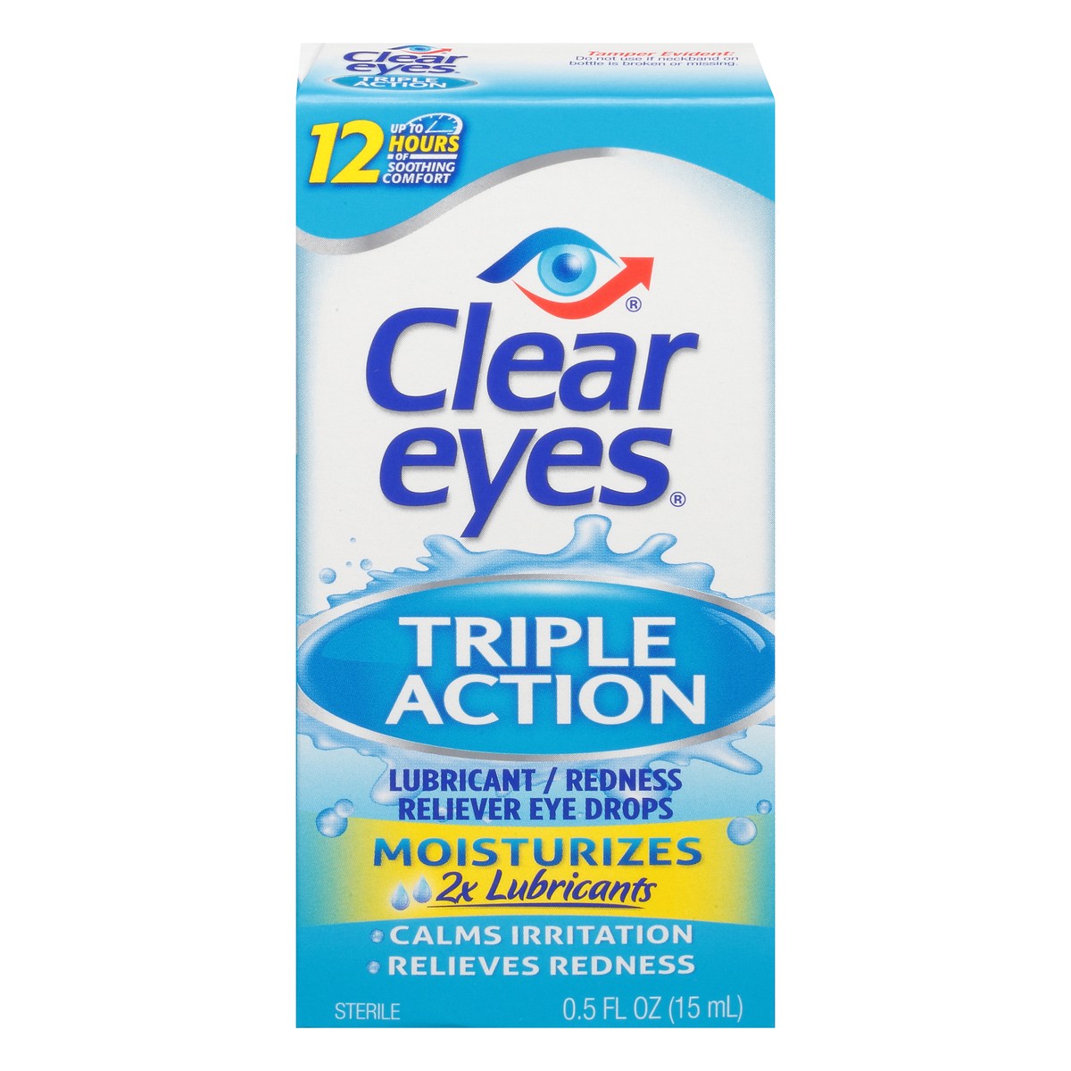 slide 8 of 10, Clear Eyes Triple Action Moisturizing Eye Drops, 0.5 oz