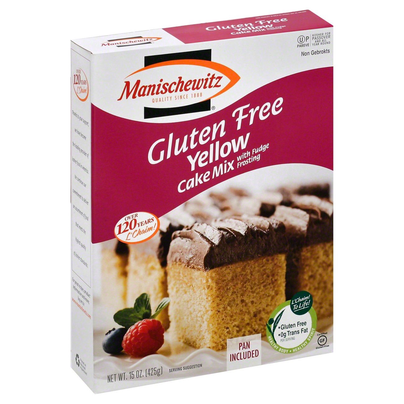 slide 1 of 1, Manischewitz Gluten Free Yellow Cake Mix, 15 oz